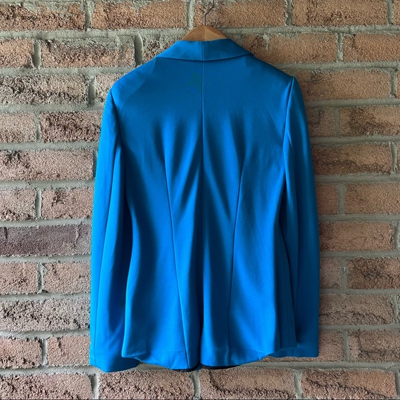 BEBE | Blue tuxedo style shoulder pad vintage spring summer designer blazer - Picture 6 of 16